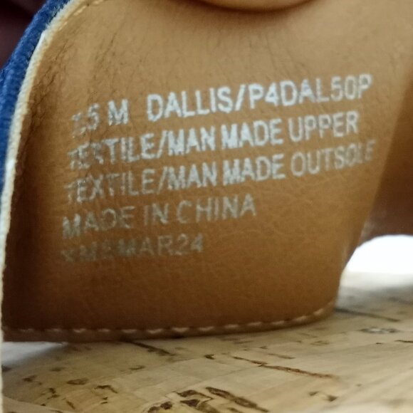 Tommy Bahama DALLIS Navy Blue Cork Wedge Slip On Sandals - Picture 8 of 9